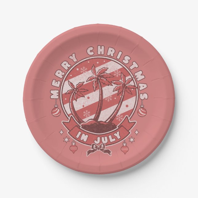Prato De Papel Feliz Natal em julho (Frente)