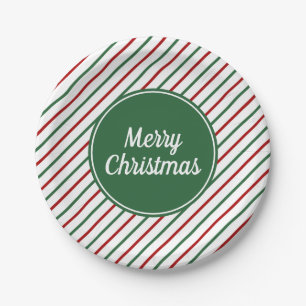 Prato De Papel Feliz Natal - Greve Verde