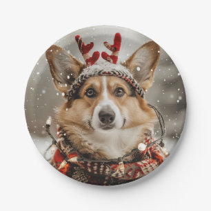 Prato De Papel Feliz Natal Pembroke Welsh Corgi