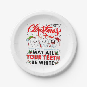 Prato De Papel Feliz Natal Que Todos os Seus Dentes Sejam Brancos
