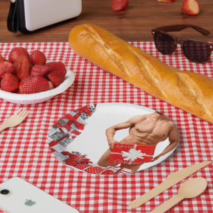 Prato De Papel Feliz Natal SlipperyJoe prata branca