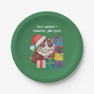 Prato De Papel Feliz Navidad y próspero Año Nuevo, Natal