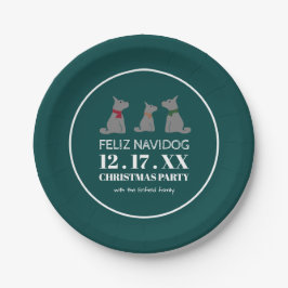 Prato De Papel Feliz Navidog, Estilo Espanhol de Natal