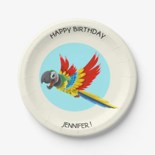 Prato De Papel Feliz nome de aniversário de criança de cartoon 