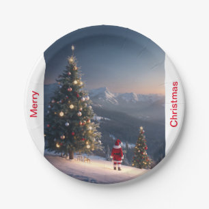 Prato De Papel Feliz papel de Natal   Férias Festivas Parte