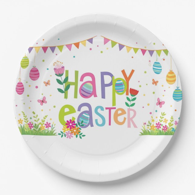 Prato De Papel Feliz Páscoa  (Happy Easter Dinner Plates!)