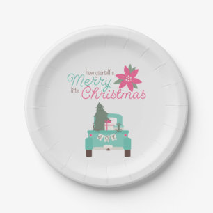 Prato De Papel Feliz Pequena Chaleira de Natal Pegar Placas de Pa
