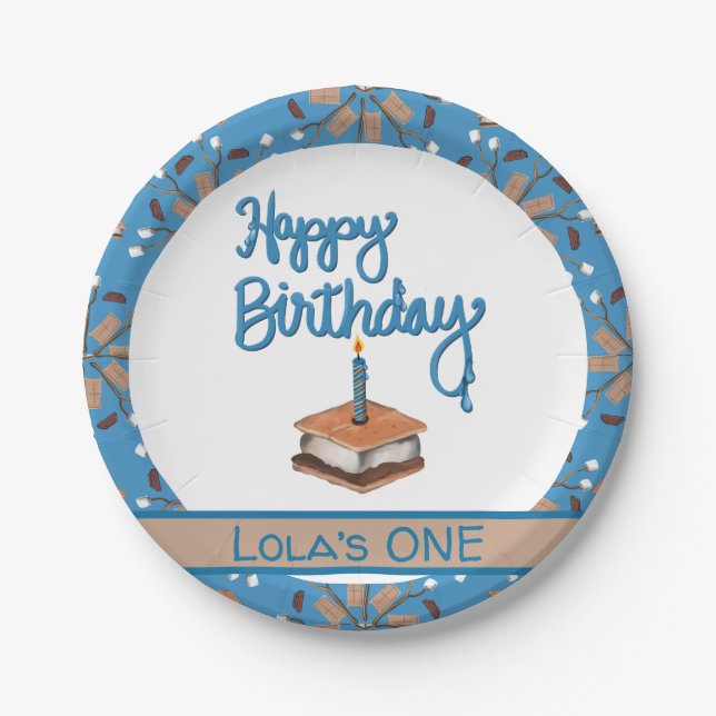 Prato De Papel Feliz Primeiro Aniversário S (Frente)