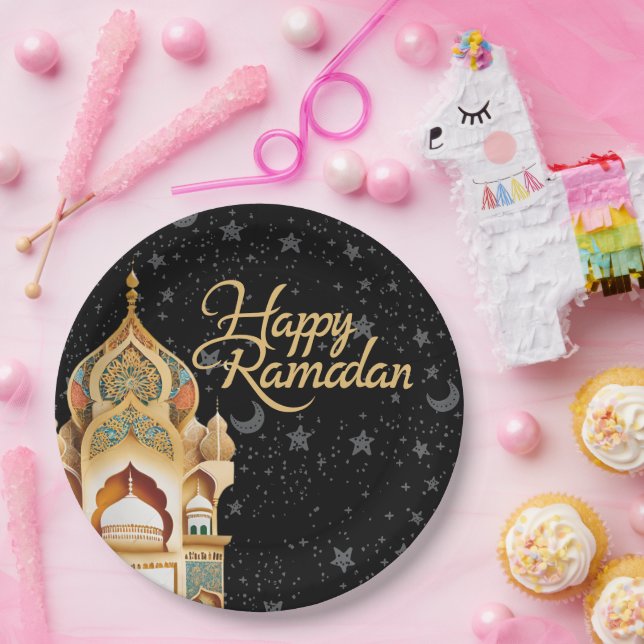 Prato De Papel feliz Ramadã (Festa)