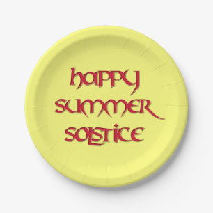 Prato De Papel Feliz Verão - Placa de Papel Solstício