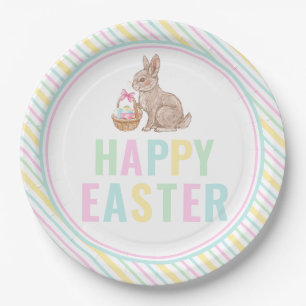 Prato De Papel Felz pascoa Bunny