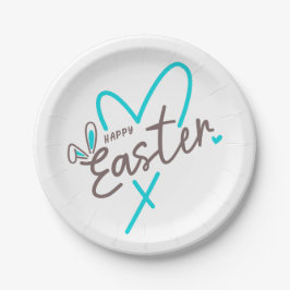 Prato De Papel Felz pascoa da Família Correspondente