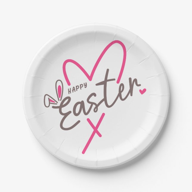 Prato De Papel Felz pascoa da Família Correspondente (Frente)