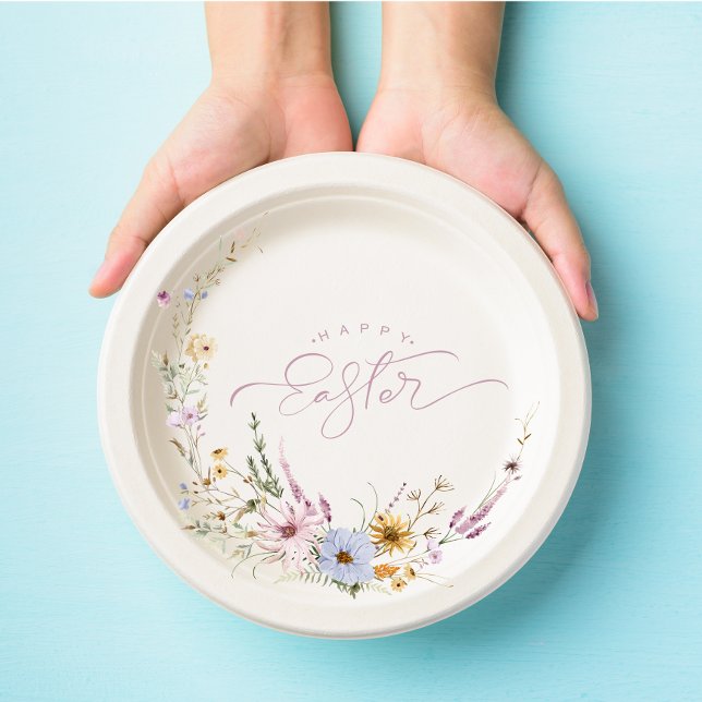 Prato De Papel Felz pascoa Flower Wreath (Criador carregado)