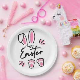 Prato De Papel Felz pascoa (rosa)