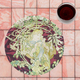 Prato De Papel Femme à marguerite - Mucha daisy têxtil repro