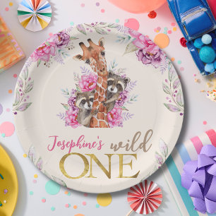 Prato De Papel Fera festa de aniversário infantil com animais de 