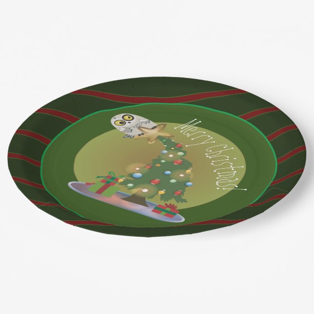 Prato De Papel Feriado da Árvore de Natal (Inclinado)