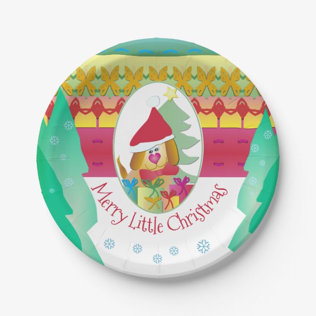 Prato De Papel Feriado de Cachorro Puppy (Frente)