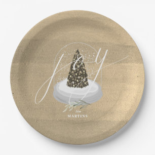 Prato De Papel Feriado de Joia Dourada da Árvore de Natal