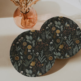 Prato De Papel Feriado de Natal Botânico Moody Winter