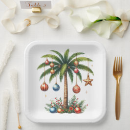 PRATO DE PAPEL FERIADO HAVAIANO ALOHA TEMA DE NATAL