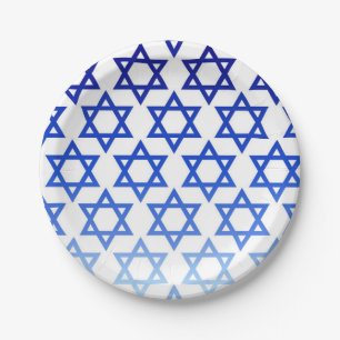 Prato De Papel Feriado judaico feliz de Hanukkah da estrela de