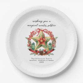 Prato De Papel Feriado nas Estrelas do Férias do inverno Solstíci