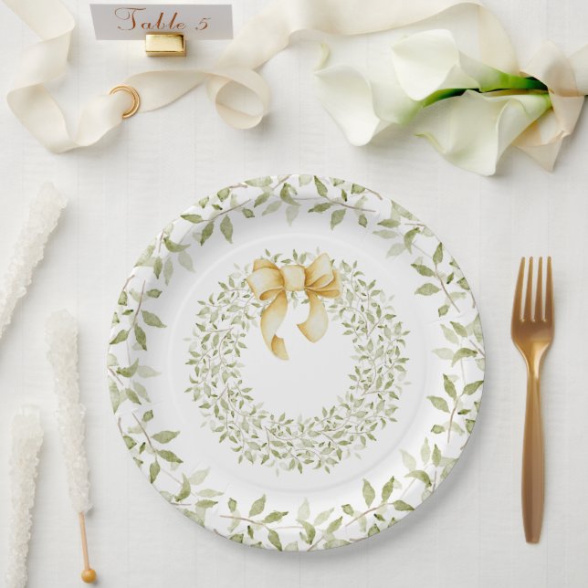 Prato De Papel Feriado no País Elegante da Dourada Fúria de Natal (Casamento)