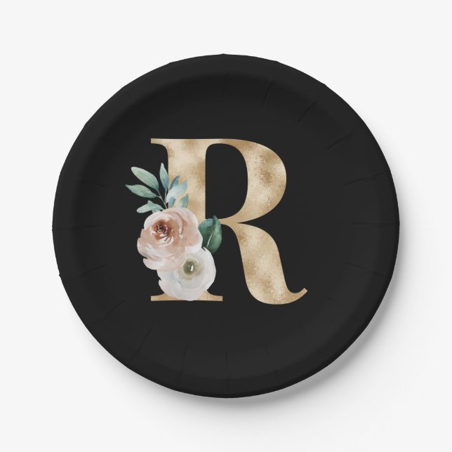 Prato De Papel Férias de inverno iniciais letra R (Frente)