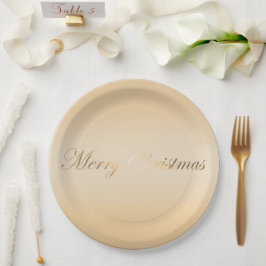 Prato De Papel Férias douradas elegantemente suaves 