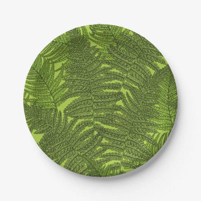 Prato De Papel Fern em verde (Frente)