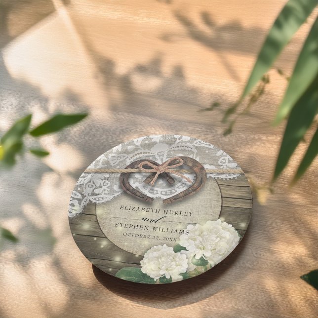 Prato De Papel Ferraduras Equídeos Flores Russos Chá de casamento (Criador carregado)