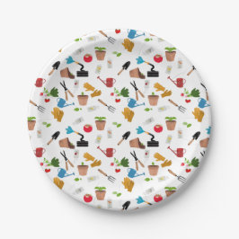 Prato De Papel Ferramentas de jardinagem Plantas Padrão de jardin