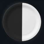 Prato De Papel Festa Chique de Metade de Aniversário Preto e Bran<br><div class="desc">Customize para qualquer evento.</div>