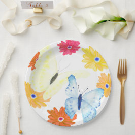 Prato De Papel Festa Colorida de Jardim de Borboleta Primavera