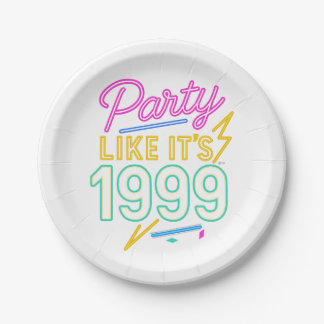 Prato De Papel Festa Como Se Fosse 1999®™ – Neon Voltage
