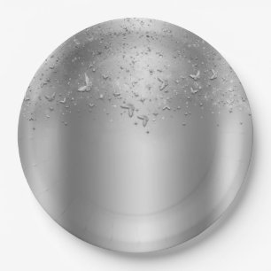 Prato De Papel Festa de 16 anos da Borboleta Esvoaçante Brilho de