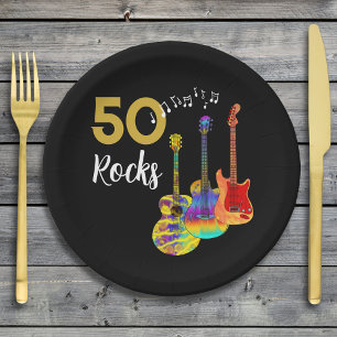 Prato De Papel Festa de 50º aniversário da guitarra 50 rochas