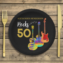 Prato De Papel Festa de 50º aniversário da guitarra 50 rochas