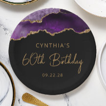 Festa de 60 Anos Chic Agate Roxo Dourado