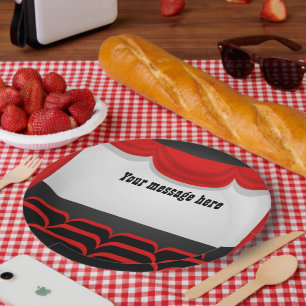 Prato De Papel Festa de adição de mensagem para o Teatro de Filme