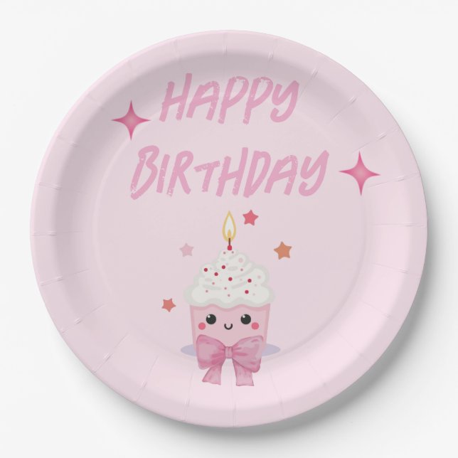Prato De Papel Festa de aniversário (Frente)