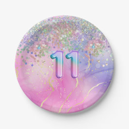 Prato De Papel Festa de aniversário 11 Arco-Íris