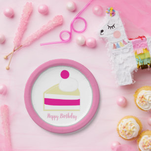 Prato De Papel Festa de aniversário Cream Cake