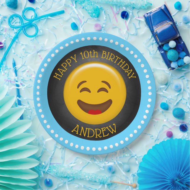 Prato De Papel Festa de aniversário Cute Emoji (Festa)