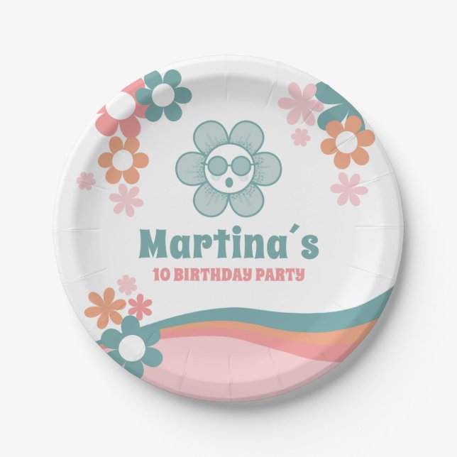 Prato De Papel Festa de aniversário Daisy Girl (Frente)