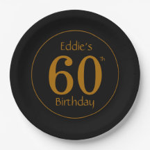 Festa de Aniversário de 60 anos Preto e Dourado