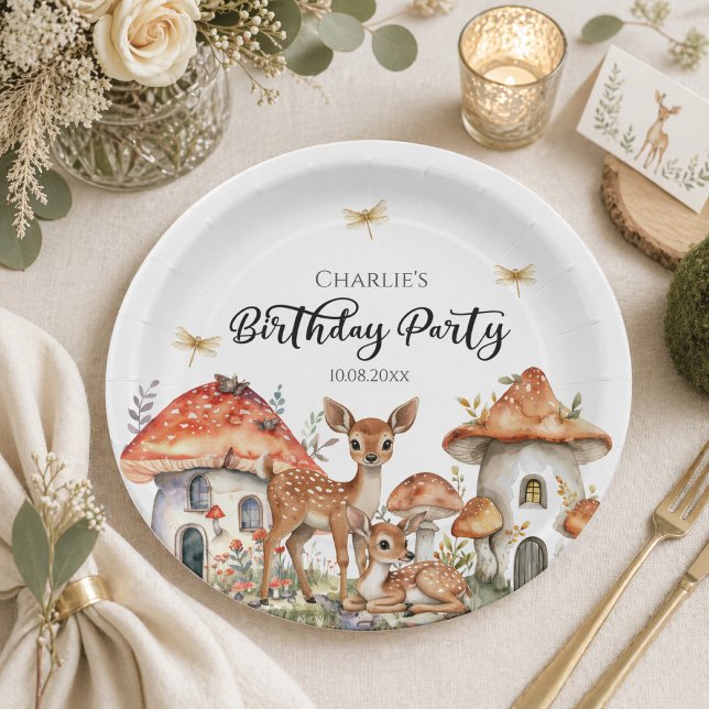 Prato De Papel Festa de Aniversário de Animais da Floresta Boho (Criador carregado)