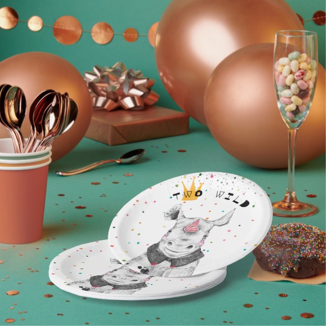 Prato De Papel Festa de aniversário de animais de festa moderna (Múltiplo)